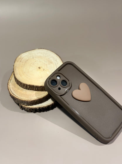 Brown 3D Heart Case